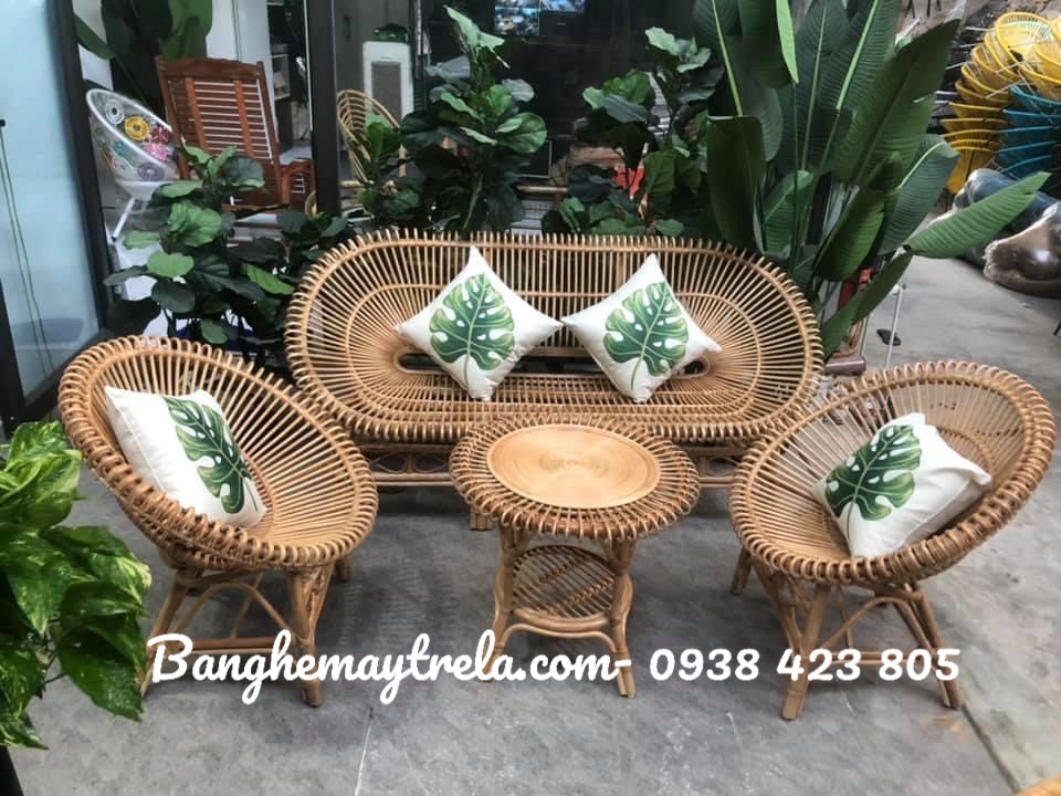 Bộ bàn ghế sen mây tự nhiên